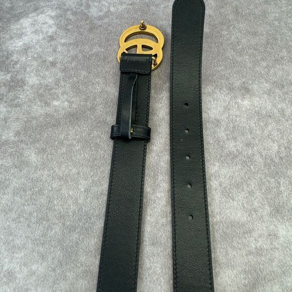 Gucci Slim Leather Marmont Gg Double Belt Black 80/32” 414516 - Picture 7 of 10